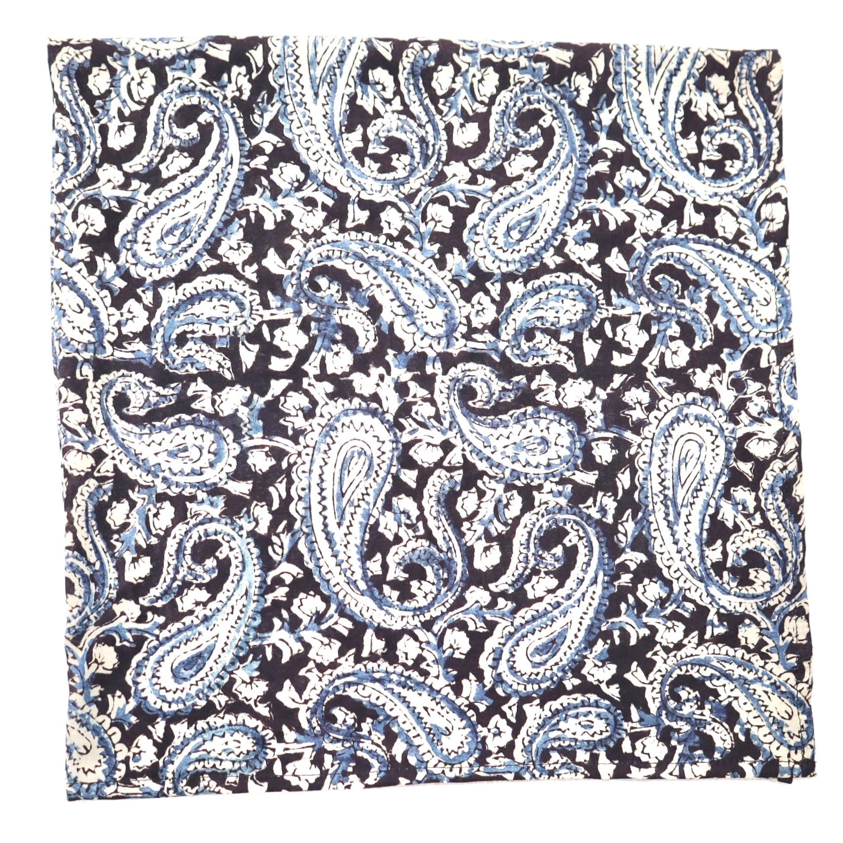 Indigo Mirage - Kalamkari Cotton Bandana (KK1495)