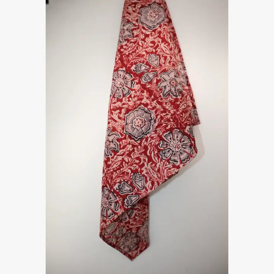 Crimson Blossom - Kalamkari Cotton Bandana