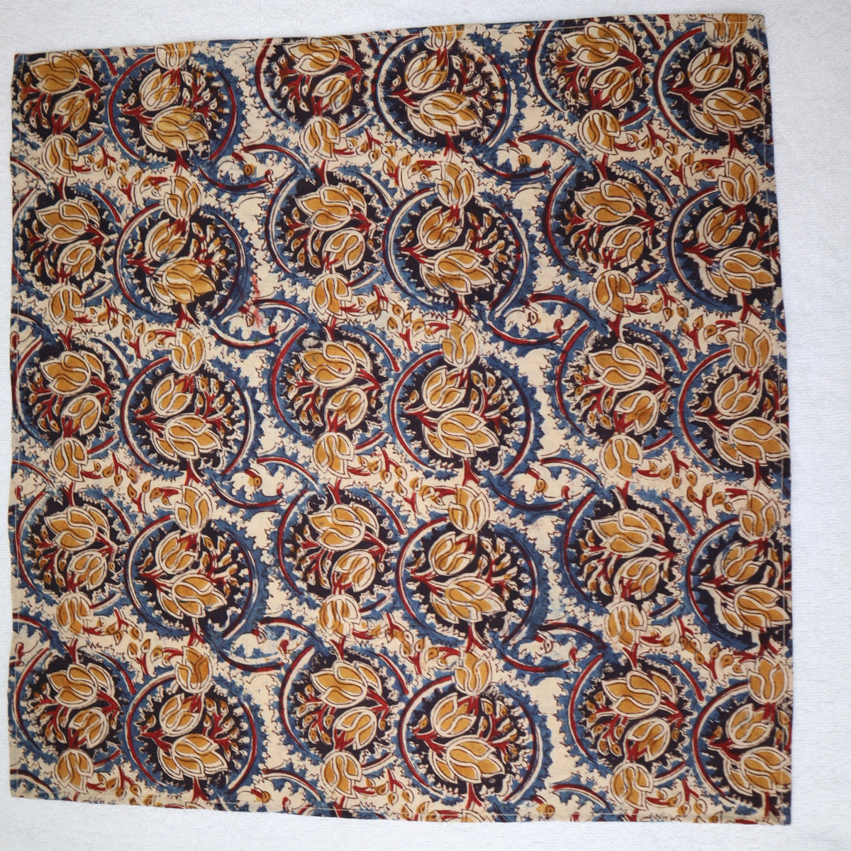 Golden Bloom - Kalamkari Cotton Bandana