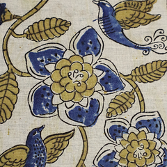 Royal Blue Aviary - Kalamkari Cotton Bandana (KK1516)