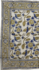 Royal Blue Aviary - Kalamkari Cotton Bandana (KK1516)
