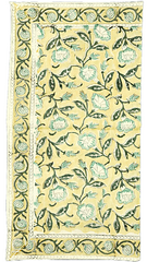 Lemon Sage Bloom - Hand Block Printed Cotton Bandana