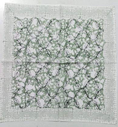 Sage Harmony - Hand Block Printed Cotton Bandana