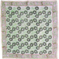 Mint Garden Bloom - Block Printed Cotton Bandana (KK1541)