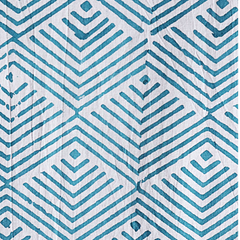 Teal Horizon Geo - Block Printed Cotton Bandana (KK1546)