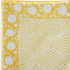 Golden Horizon Geo - Block Printed Cotton Bandana (KK1549)