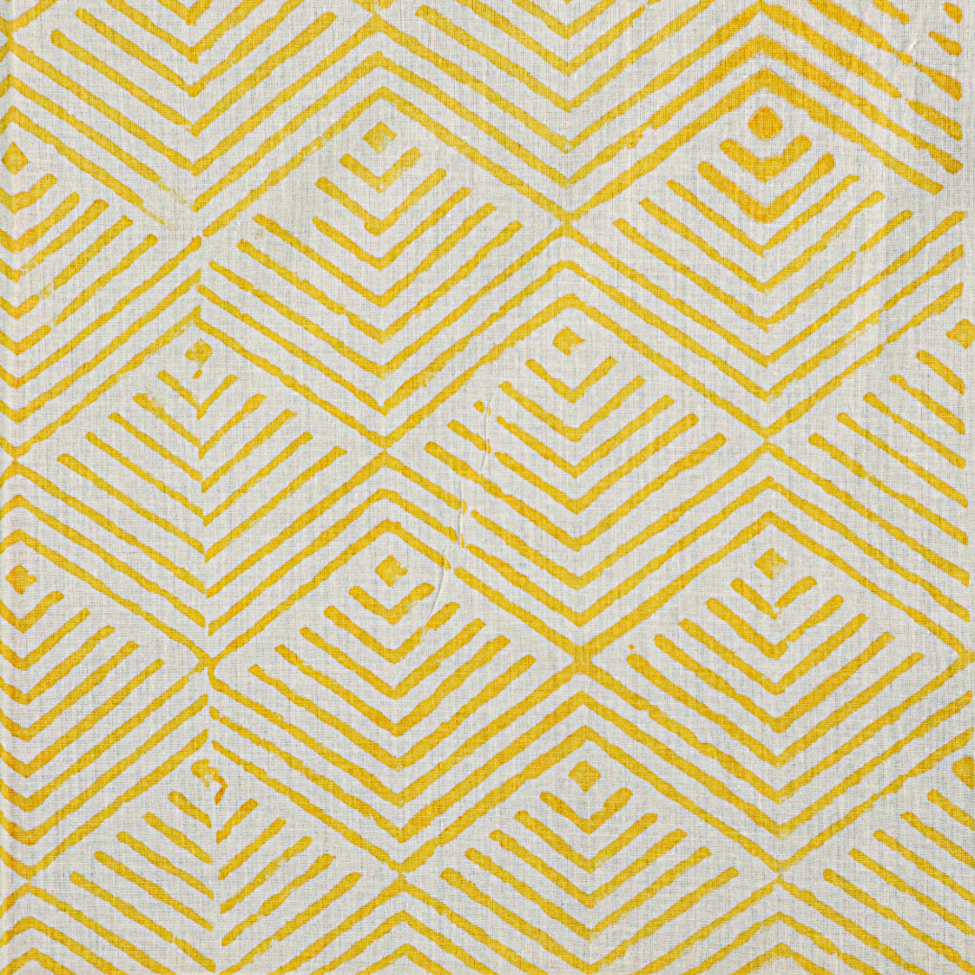 Golden Horizon Geo - Block Printed Cotton Bandana (KK1549)
