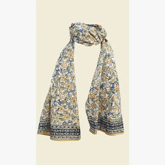 600-087  "Cotton Scarf" - Hand Block Printed - Meadow Breeze