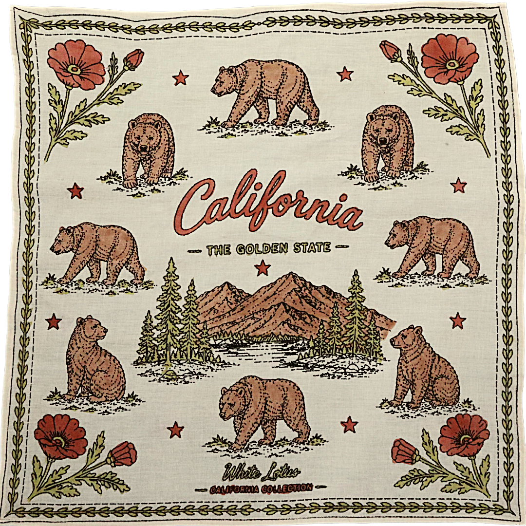 California Bears - Hand Painted Cotton Bandana (HP0042)
