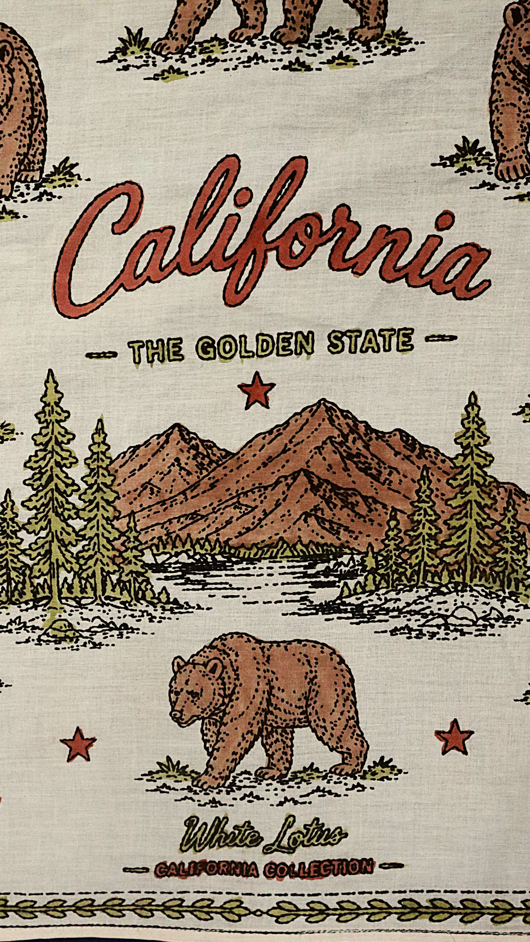 California Bears - Hand Painted Cotton Bandana (HP0042)