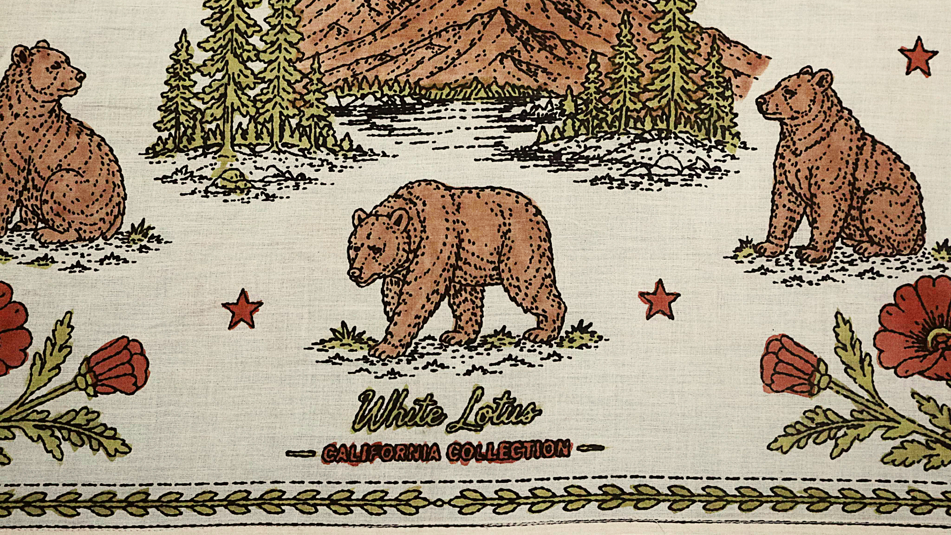 California Bears - Hand Painted Cotton Bandana (HP0042)