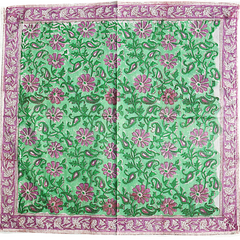 Orchid Meadow Vine - Block Printed Cotton Bandana (KK1559)