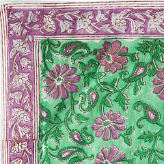 Orchid Meadow Vine - Block Printed Cotton Bandana (KK1559)