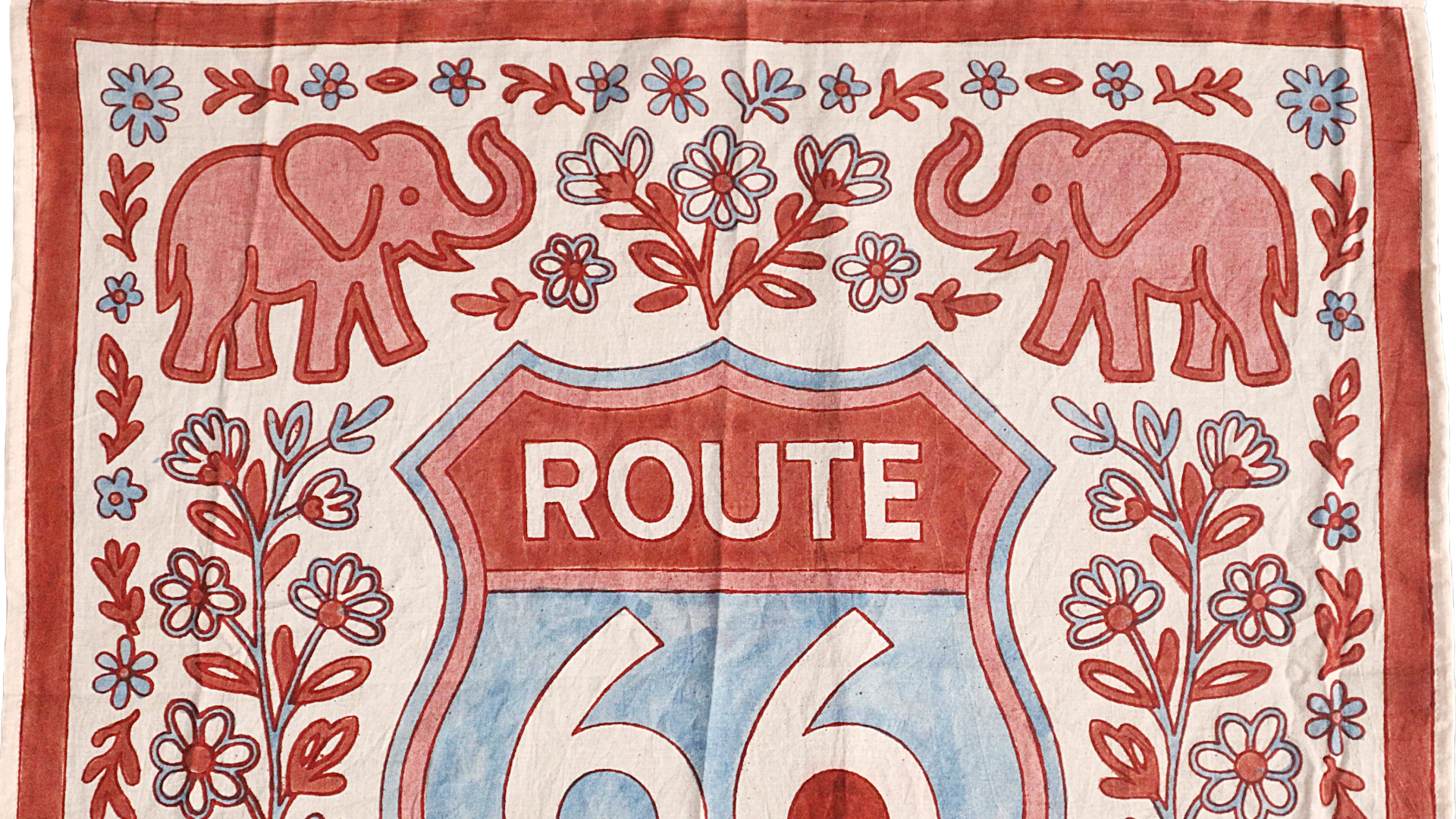 Route 66 - Hand Painted Cotton Bandana