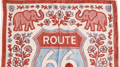 Route 66 - Hand Painted Cotton Bandana