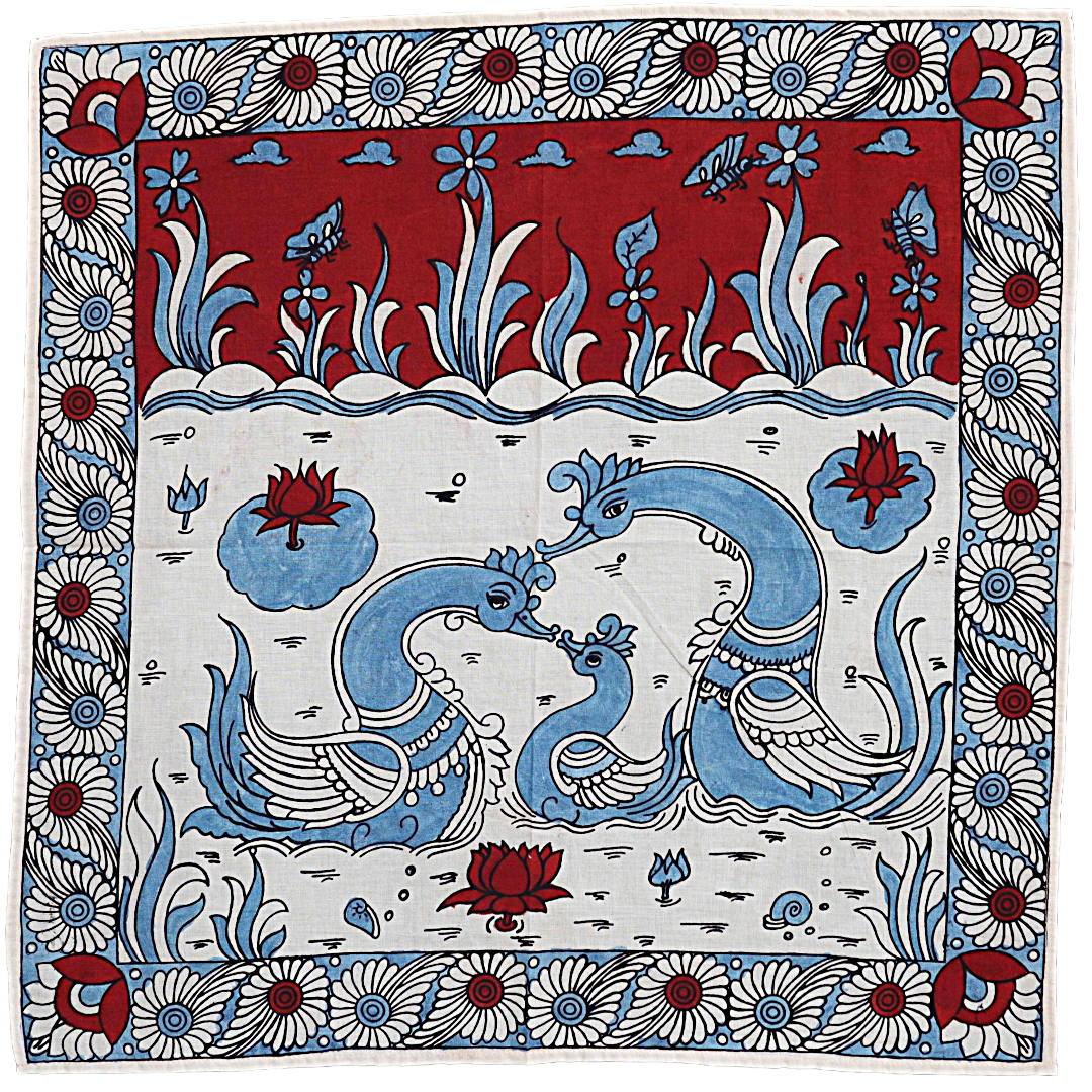 Red Lotus Swan - Limited Hand Painted Cotton Bandana