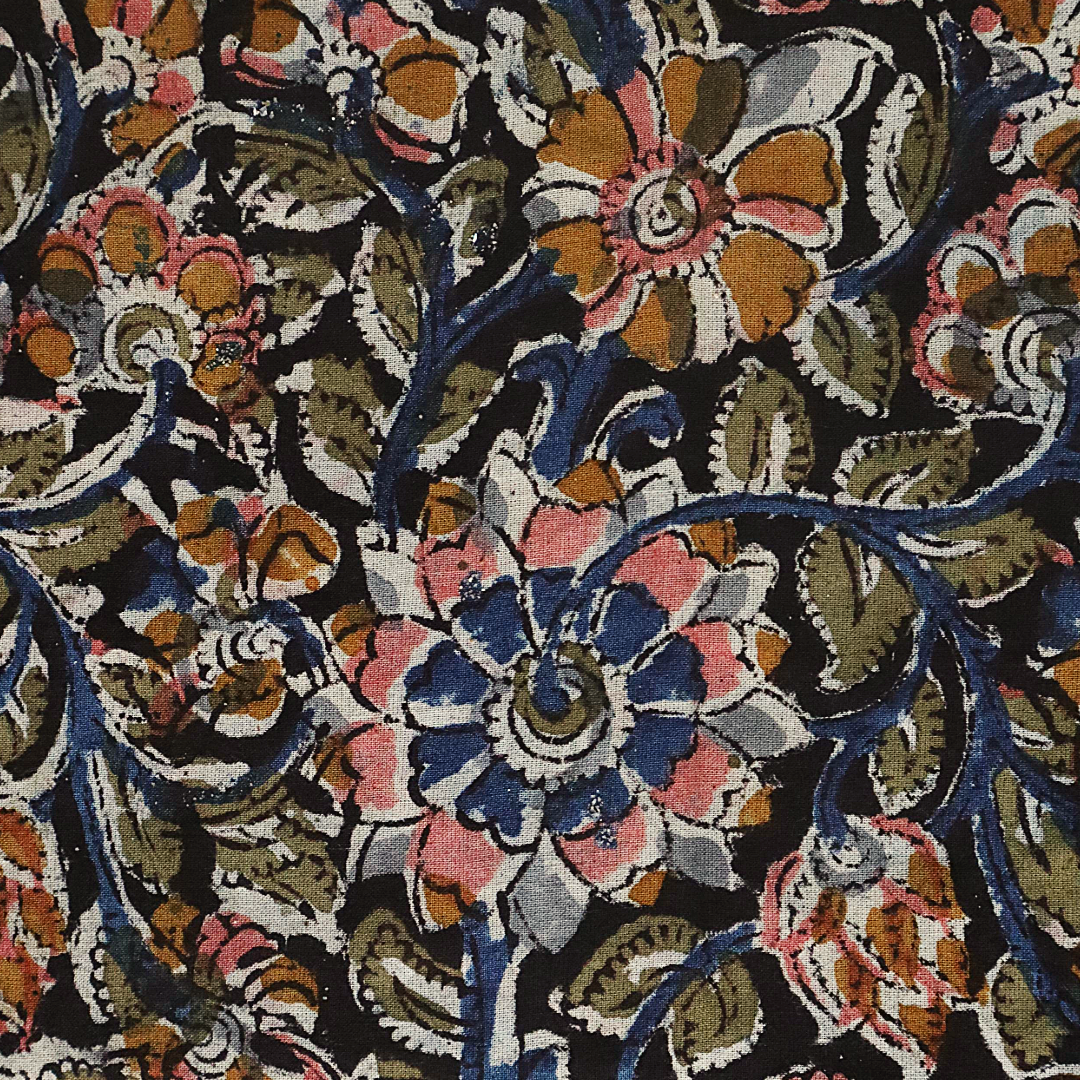 Black Flowers - XL Cotton Wrap