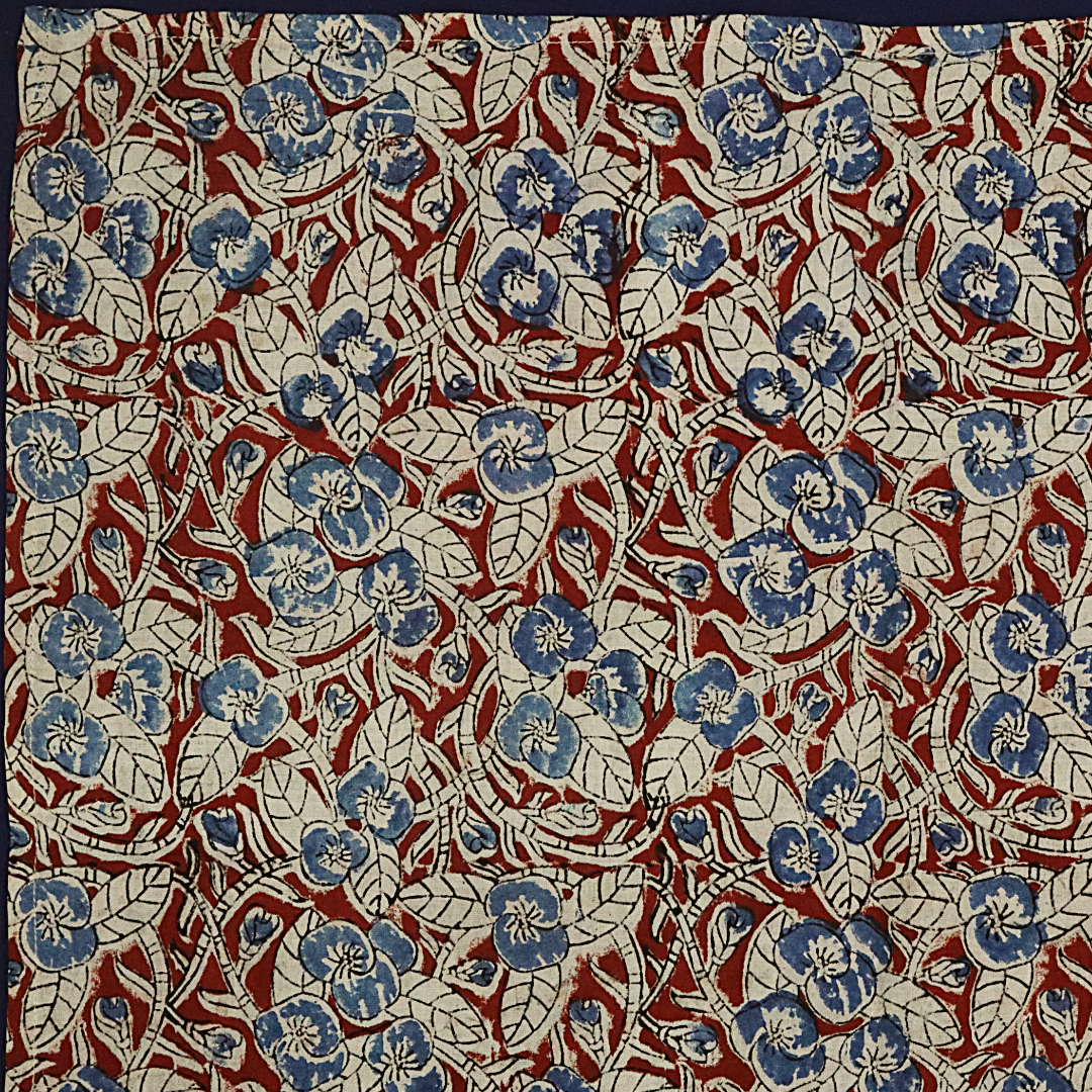 Blueberry Vine (Red) - Kalamkari Cotton XL Wrap