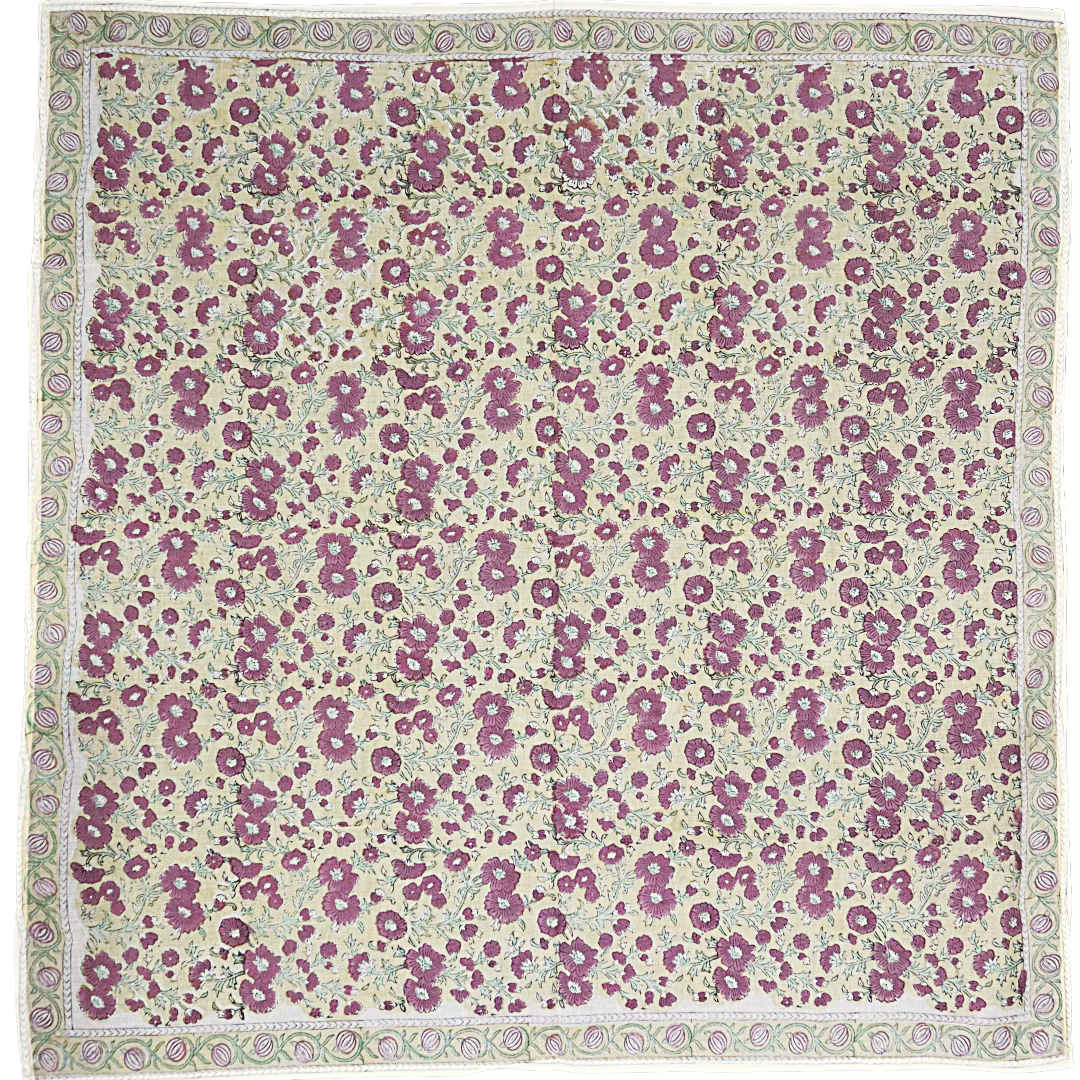 XL1020 — Cotton XL Wrap (44" × 44") - Hand Block Printed