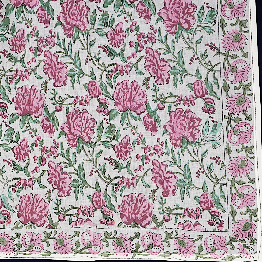 XL1021 — Cotton XL Wrap (44" × 44") - Hand Block Printed
