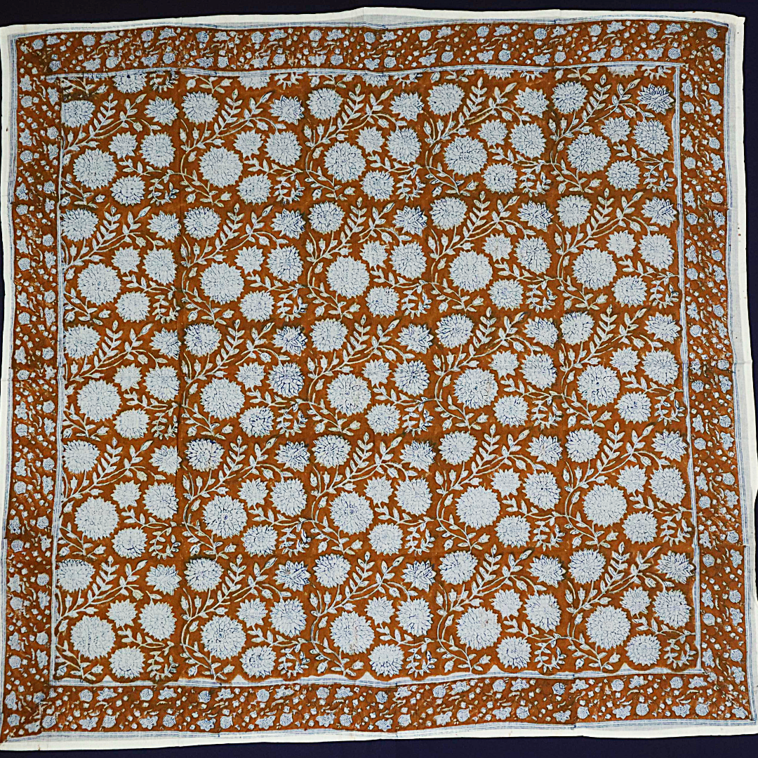 XL1022 — Cotton XL Wrap (44" × 44") - Hand Block Printed