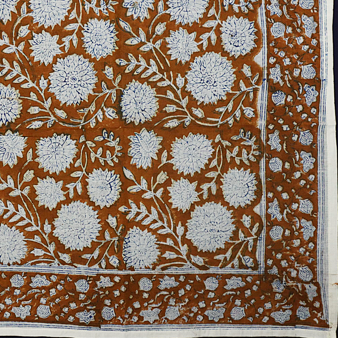 XL1022 — Cotton XL Wrap (44" × 44") - Hand Block Printed
