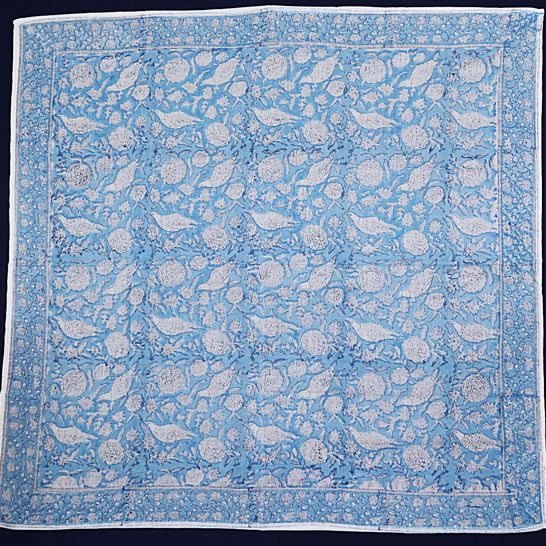 XL1023 — Cotton XL Wrap (44" × 44") - Hand Block Printed