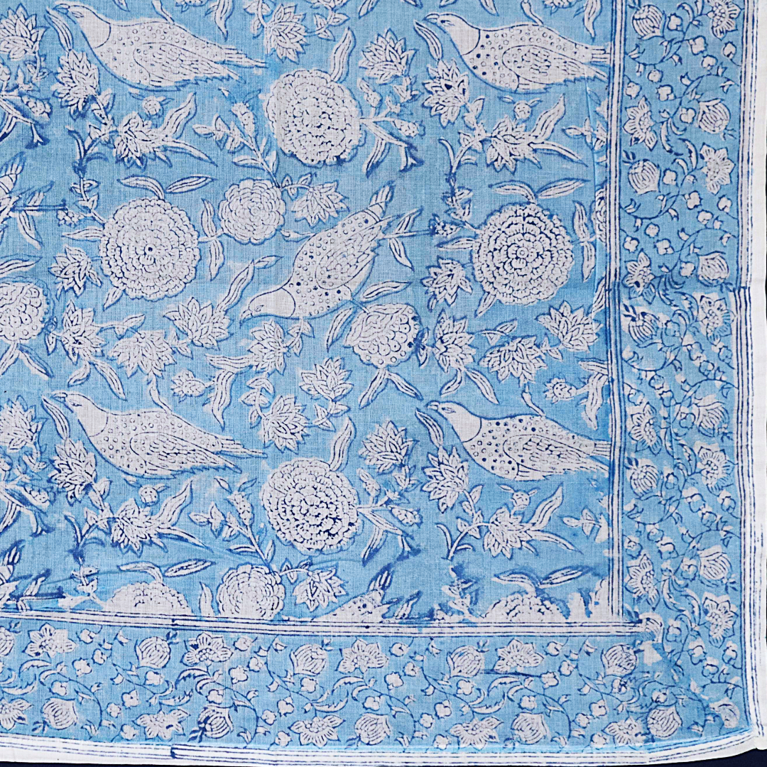 Blue Skies - Kalamkari Cotton XL Wrap