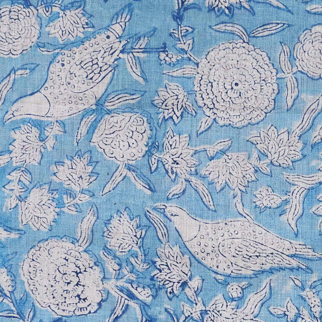 Blue Skies - Kalamkari Cotton XL Wrap