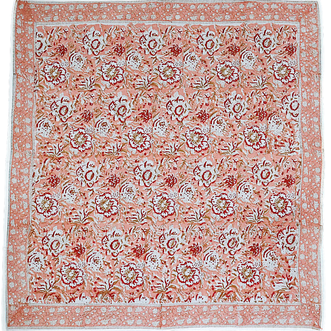 XL1024 — Cotton XL Wrap (44" × 44") - Hand Block Printed