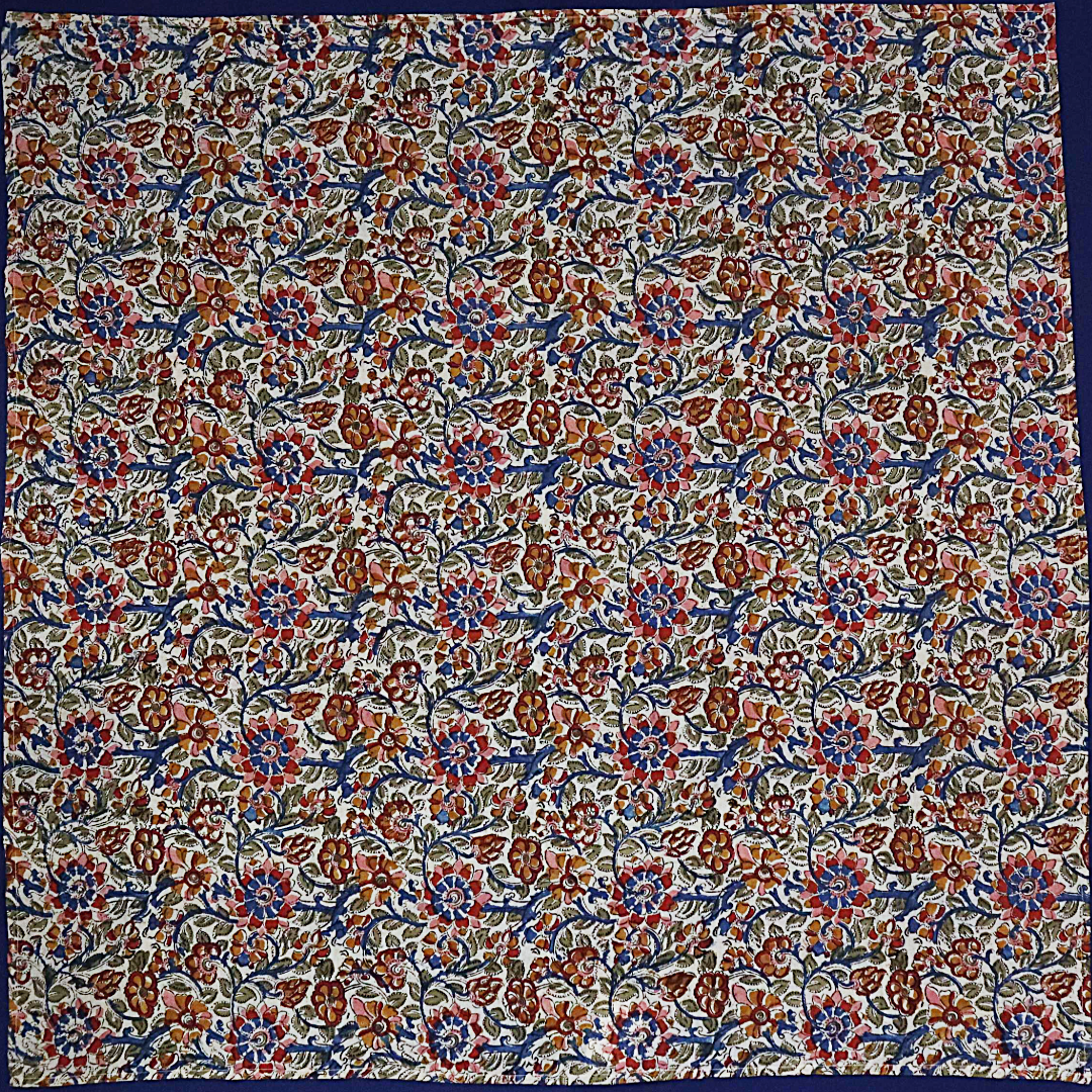 XL1025 — Cotton XL Wrap (44" × 44") - Hand Block Printed