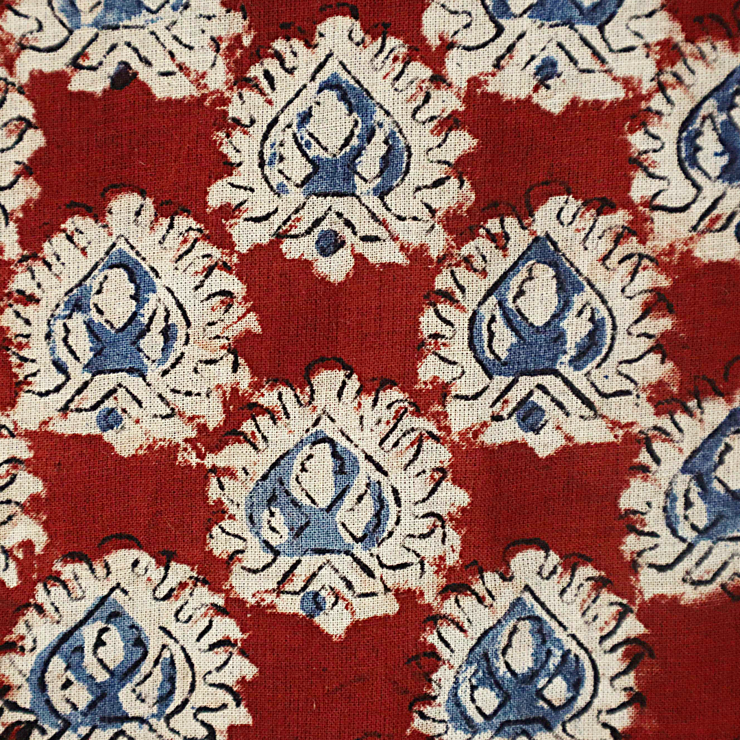 Diya's Flame - XL Cotton Wrap - Hand Block Printed