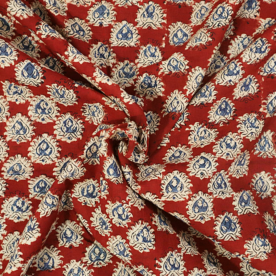 Diya's Flame - XL Cotton Wrap - Hand Block Printed