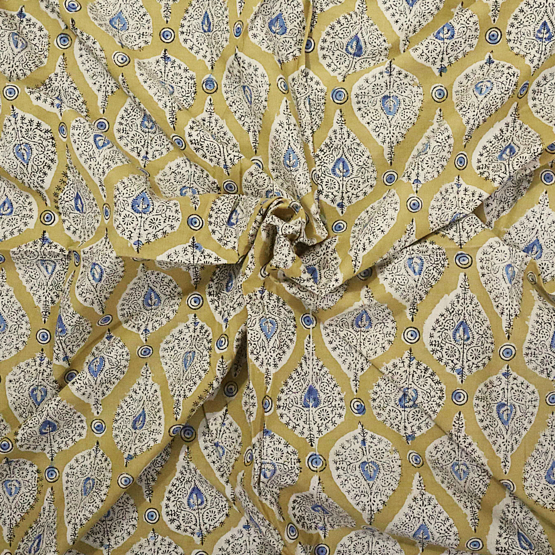 Teardrop Garden - XL Cotton Wrap - Hand Block Printed