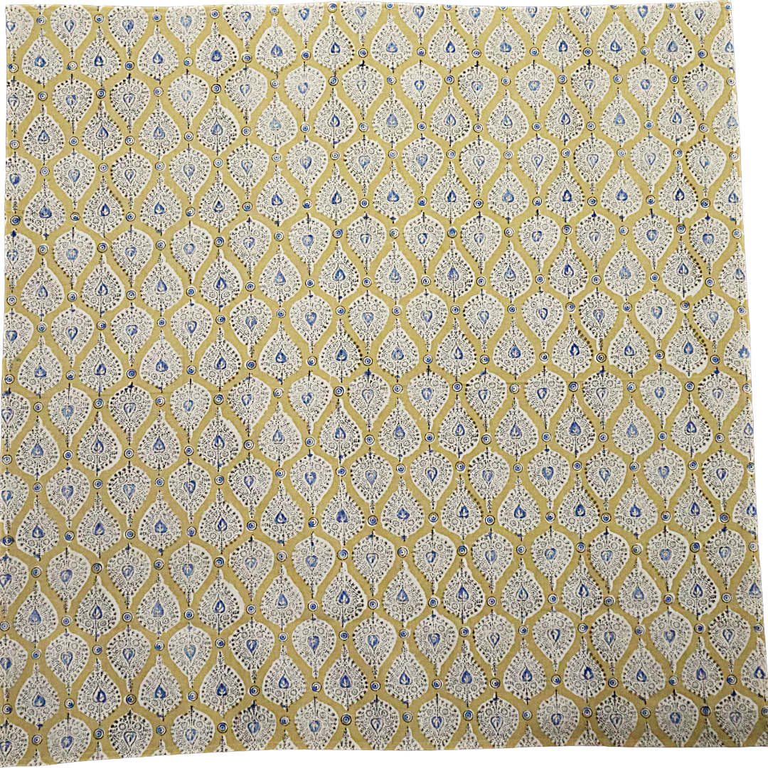 Teardrop Garden - XL Cotton Wrap - Hand Block Printed