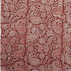 Brick Red Paisley - XL Cotton Wrap - Hand Block Printed
