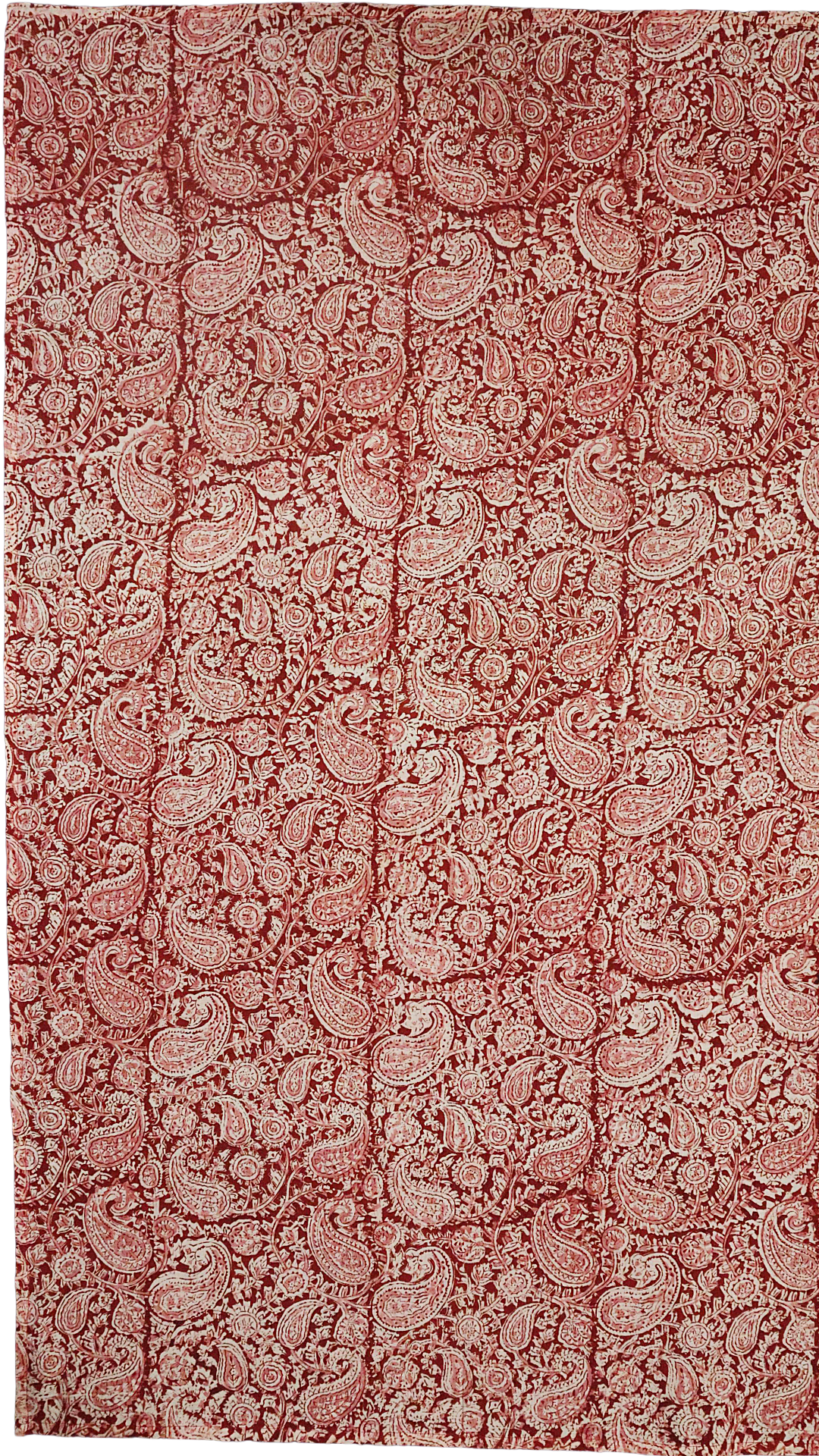 Brick Red Paisley - XL Cotton Wrap - Hand Block Printed