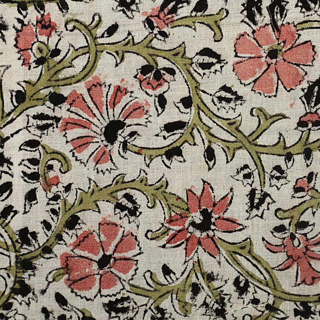 Blossom Breeze - XL Cotton Wrap - Hand Block Printed