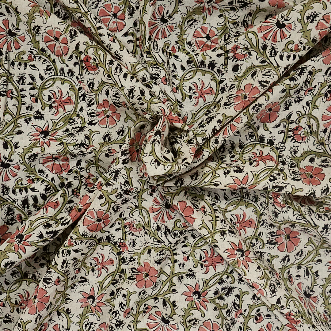 Blossom Breeze - XL Cotton Wrap - Hand Block Printed
