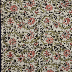 Blossom Breeze - XL Cotton Wrap - Hand Block Printed