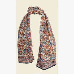 600-090  "Hand Block Printed Cotton Scarf" - Rustic Bloom
