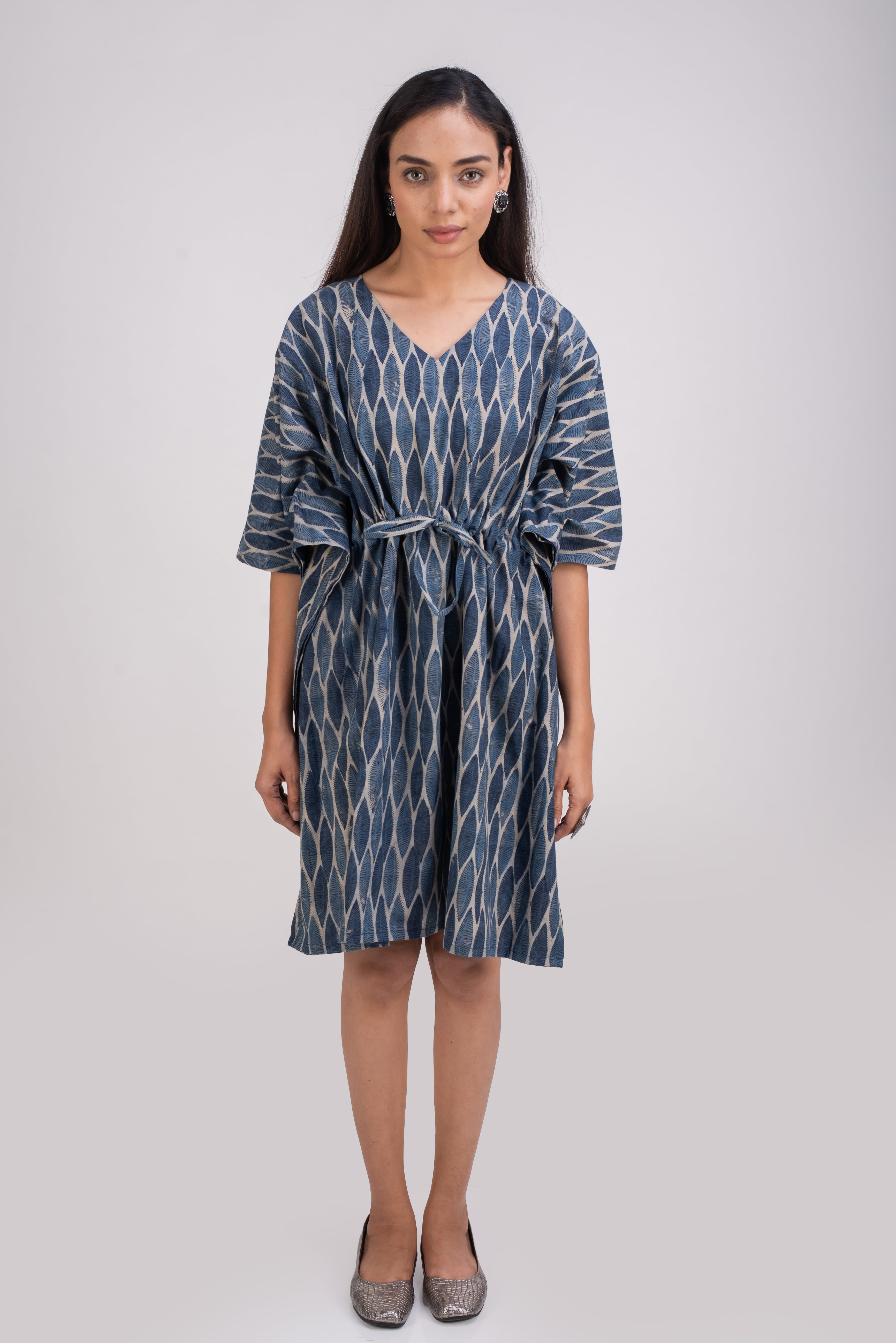 510-108  Whitelotus "Sony" kaftan knee length Women's Dress